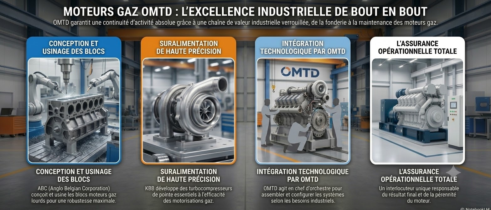 Moteur gaz industriel installé sur site